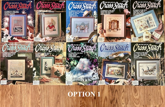 Counted Cross Stitch Magazines, Vintage Cross Stitch Pattern, Destash Cross Stitch, For the Love of Cross Stitch - Set of 10 magazines