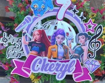 Custom K-pop Demon Hunters Cake Topper