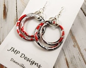 Stacked Circle Earrings. DOUBLE-sided. Recycled Soda Can Art. Diet Coke. Hoop Earrings.