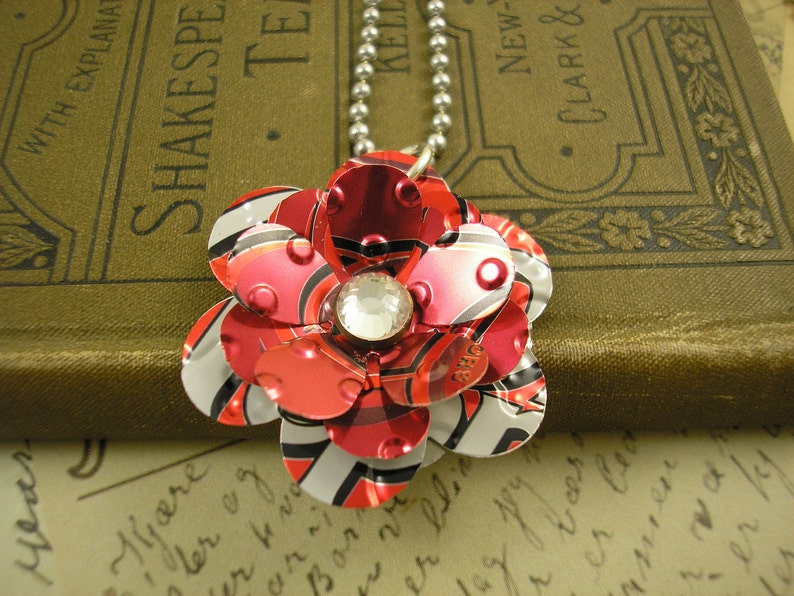 Sweet And Small Rose Necklace Recycled Soda Can Dr Pepper Etsy