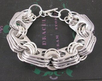 Recycled Soda Pop Tops.  Upcycled Statement Bracelet  - ECO CHIC Shop Name: Jillmccp