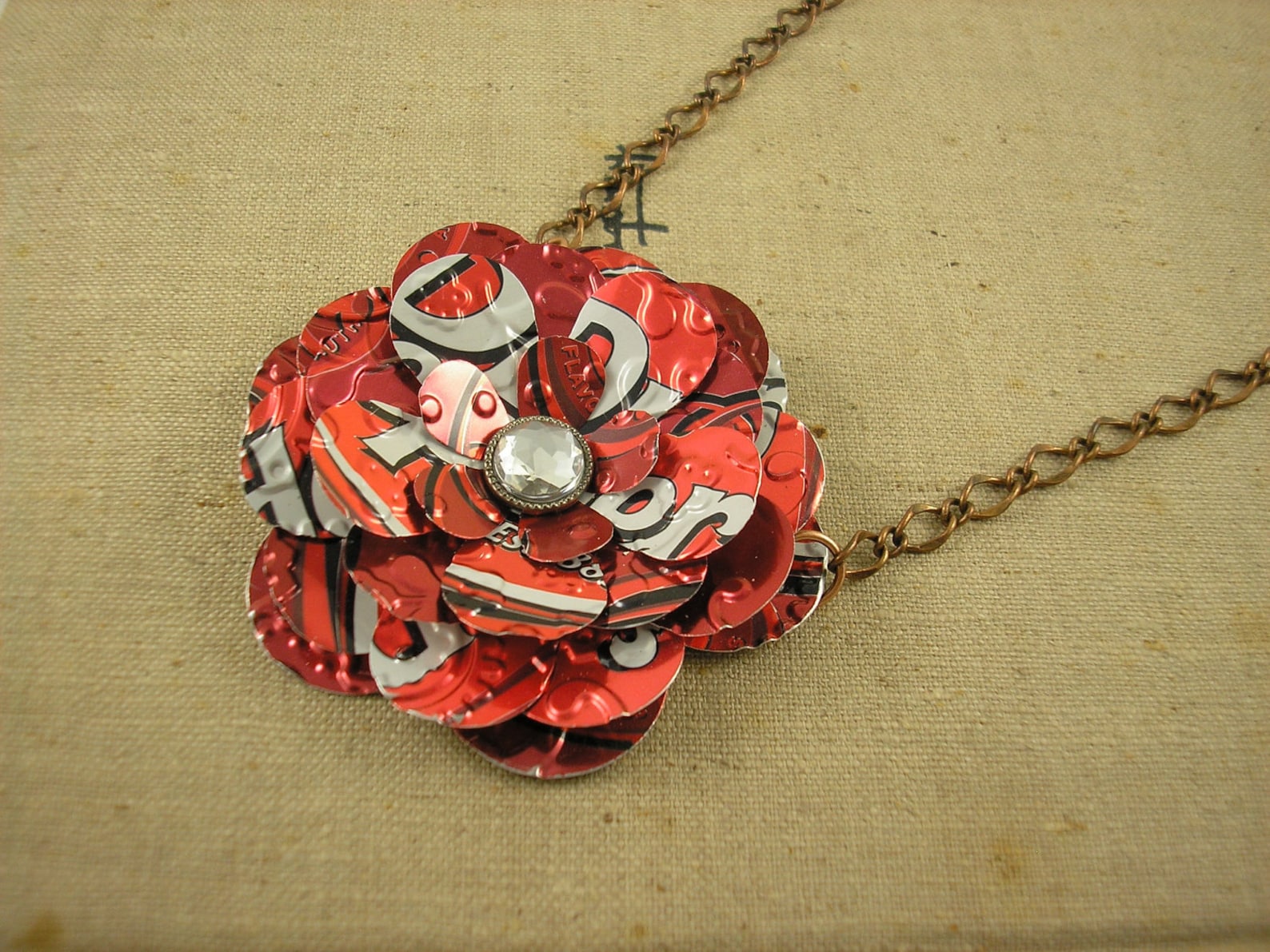 Dr Pepper Rose Necklace. Recycled Soda Can Art. Dr Pepper Lover. - Etsy
