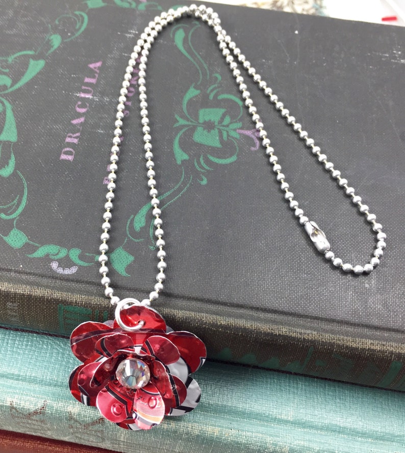 Sweet And Small Rose Necklace Recycled Soda Can Dr Pepper Etsy