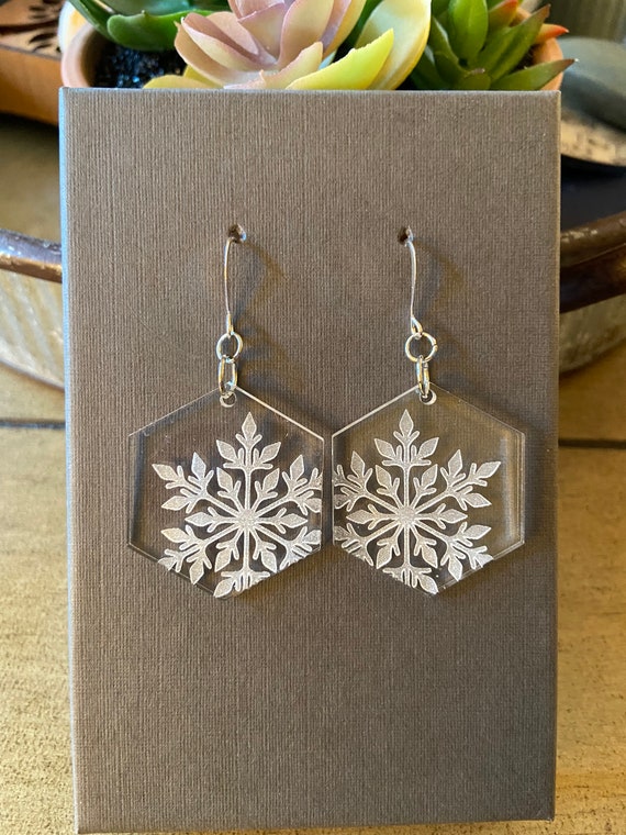 Etsy snowflake earrings sale