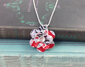 Sweet and Small Rose Necklace. Recycled Soda Can. Diet Coke. Shop Name: Jillmccp