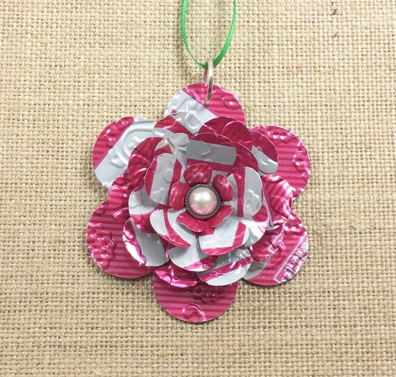 Image result for Flower Ornament. Recycled Soda Can Art