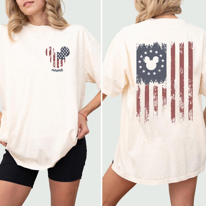 Custom Mickey America Flag Shirt, Disneyland 2026 Shirt, Disneyworld Trip 250 Celebrates America Tee Disney Trip Shirt USA 250th Anniversary image 2