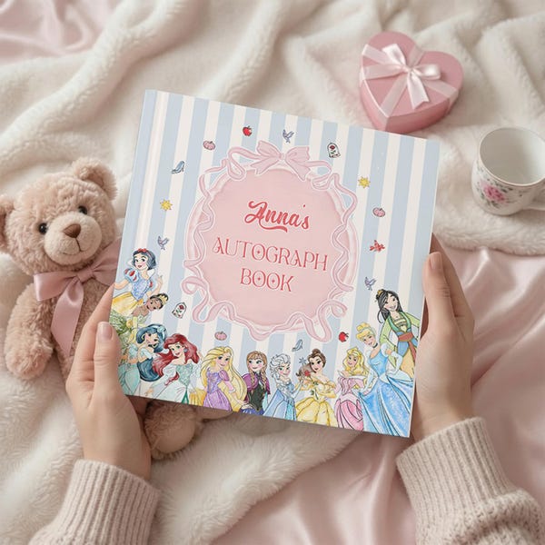 Personalized Coquette Princess Autograph Book, WDW Girl Trip 2026 Memory Book, Cinder Princess Book Memory Book, Signature Memory Book