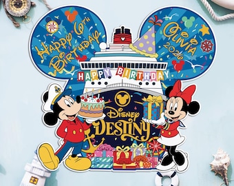 Custom Trips Cruise Door Magnet, Personalized Happy Birthday Mickey Minnie Ship Decor, Trips Destiny Stateroom Sign, 2026 Family Vacation