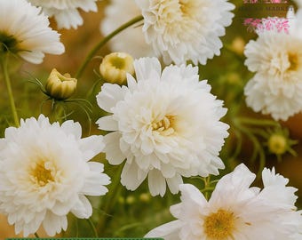 200 Pink Popsocks Cosmos Seeds, Ruffled Pink Cosmos Flower Seeds, Cottage Garden Favorite, Pollinator-Friendly Blooms