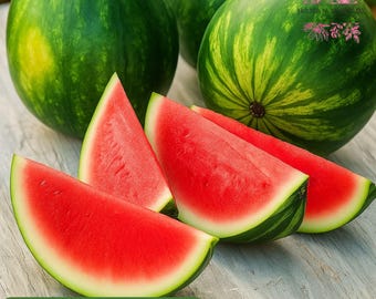 50 Piccolo Hybrid Watermelon Seeds : Seedless Mini Melon Non-GMO