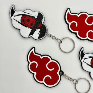 Naruto Inspired Keychain | Anime | Akatsuki & Itachi Keychain | Red Cloud Symbol | Akatsuki Cloud