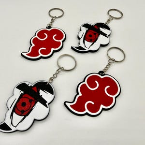 Naruto Inspired Keychain | Anime | Akatsuki & Itachi Keychain | Red Cloud Symbol | Akatsuki Cloud zdjęcie 2