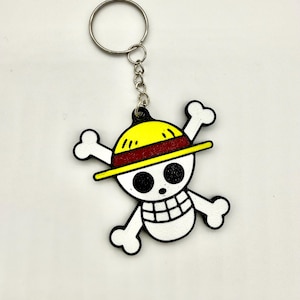 One Piece Anime | Monkey D Luffy | Pirate | Jolly Roger | 3D Print Keychain