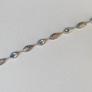 Silver sterling blue Topaz gemstone bracelet, Unique Handmade Jewelry silver bracelet, different sizes available image 5