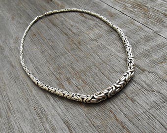 Handgemachte Balinesische Kette massiv Sterling Silber Halskette, Handgemachte Silber Halskette, Kette Silber Halskette, Sterling Silber Halskette Kette