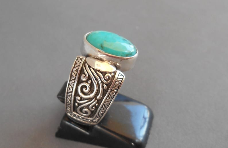 silver ring sterling silver ring jewelry gift men ring women ring Awesome Sterling Silver Turquoise Ring handmade jewelry