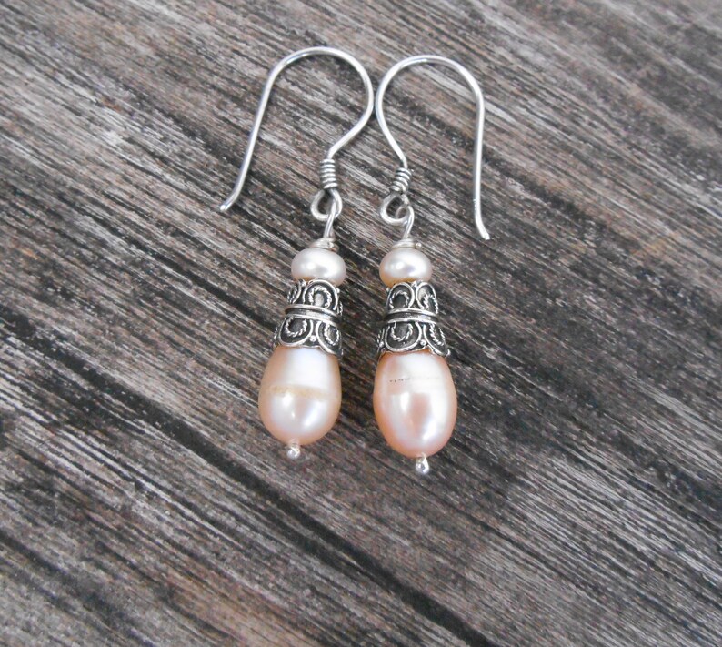 jewelry gift women Beautiful Silver sterling white Pearl Dangle Earrings sterling silver dangle earrings handmade silver earrings dangle