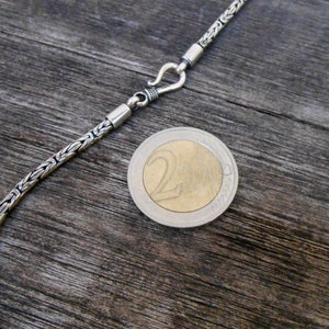 Borobudur Chain solid sterling Silver necklace Handmade silver, 3mm thick chain necklace, request your length image 7