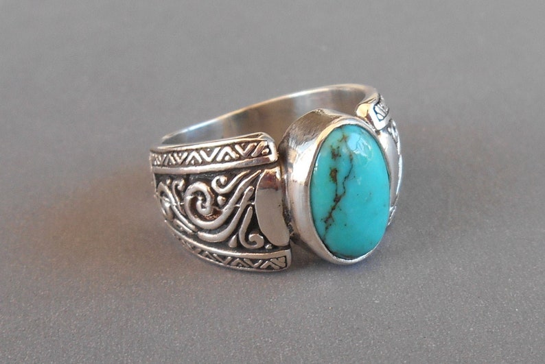 silver ring sterling silver ring jewelry gift men ring women ring Awesome Sterling Silver Turquoise Ring handmade jewelry
