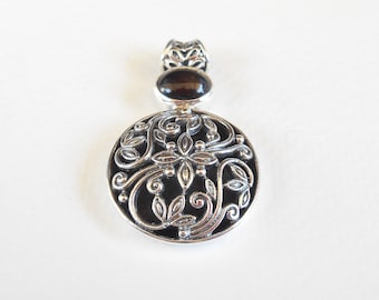 Sterling Silver black onyx gemstone pendant, silver pendant black onyx, jewelry gifts sterling silver andmade Pendant
