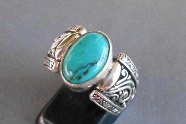 silver ring sterling silver ring jewelry gift men ring women ring Awesome Sterling Silver Turquoise Ring handmade jewelry