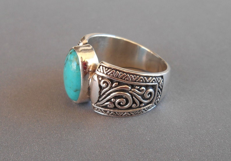 silver ring sterling silver ring jewelry gift men ring women ring Awesome Sterling Silver Turquoise Ring handmade jewelry