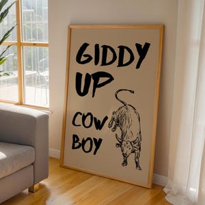 Giddy Up Cowboy Art Print: Western Southern Decor (Digital Printable)