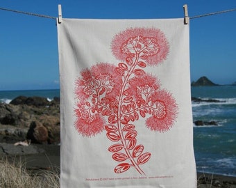 Pohutukawa tea towel