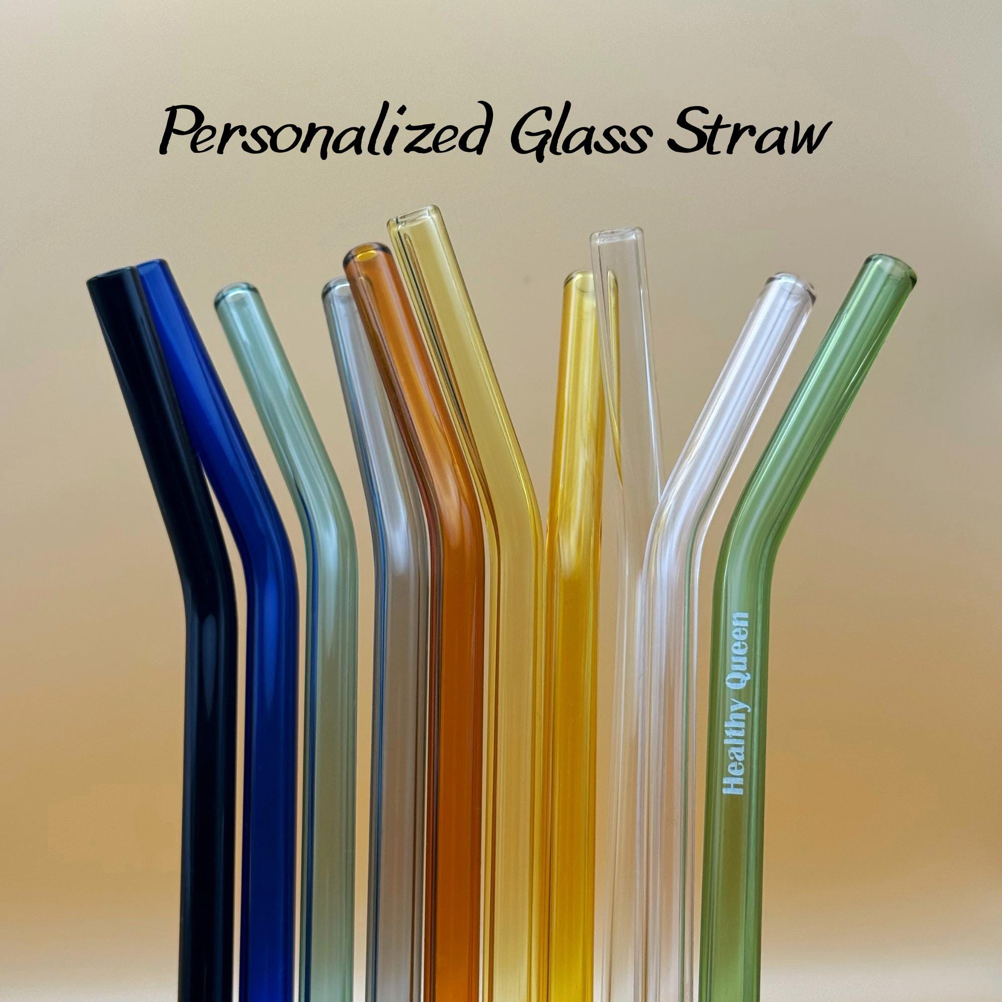 Personalized Engraved Glass Straws: Reusable Eco-friendly Drinking ...