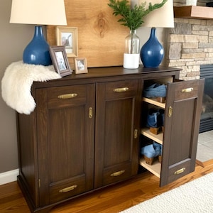 Plano de zapatero DIY: Organizador de entrada de carpintería (Descarga PDF)