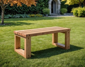 Garden Bench Plan: 2x6 Simple Wooden Bench with Backrest (PDF Download)