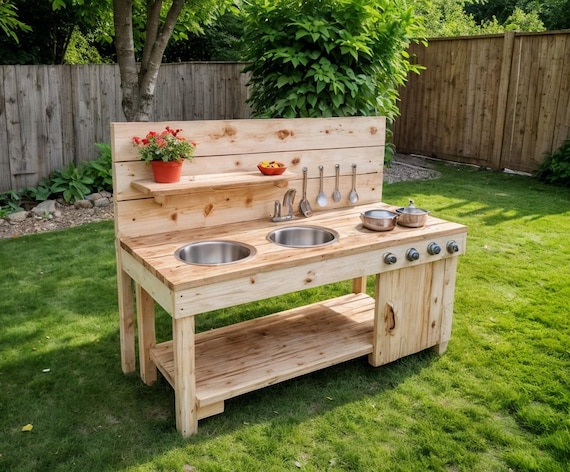 Kids Mud Kitchen Build Plan: Outdoor Play Kitchen (PDF Download)