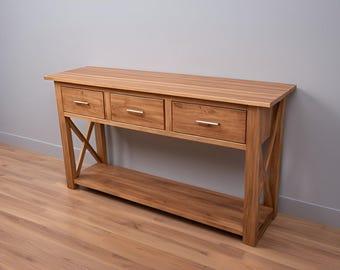 DIY Console Table Build Plans: Woodworking Furniture with Drawers (PDF)