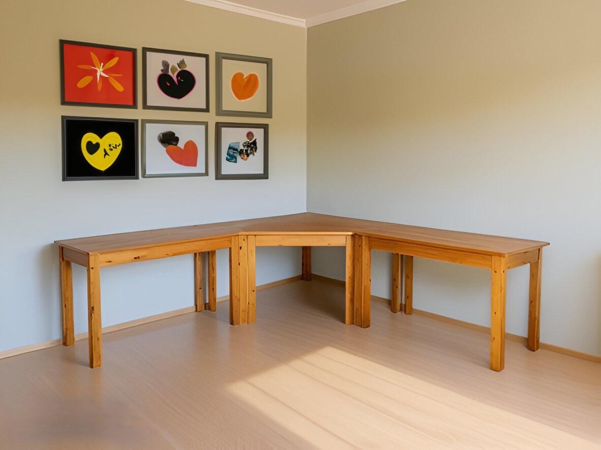 DIY L-shaped Desk Build Plans: Hobby Center Tables (woodworking Plans) -  Etsy, image size:1182x886