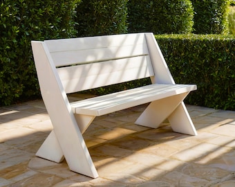 DIY Wooden Outdoor Bench Plan: Rustic Patio Furniture (PDF Download)
