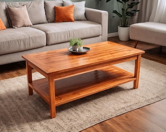 Coffee Table Plans: Rustic Wood Table with Shelf (PDF Download)