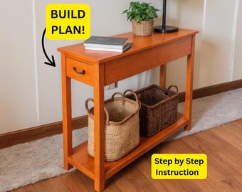 Plano de construcción de una mesa consola estrecha: carpintería DIY (PDF, 36 x 12 x 28)