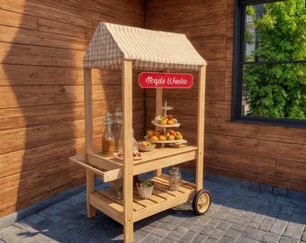 Gör-det-själv-leverantörsvagnsplaner: Bärbar marknadsdisplay, träbearbetning (PDF-nedladdning)