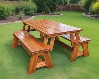 DIY Convertible Picnic Table Bench Plan: Outdoor Furniture (PDF Download)