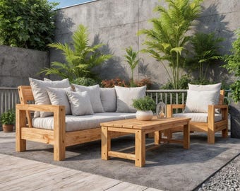 Outdoor Sofa Set Woodworking Plans, Patio Furniture Build Guide (Digital Download)