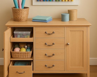 Craft Room Storage Cabinet Plan: DIY Woodworking Plans (PDF)