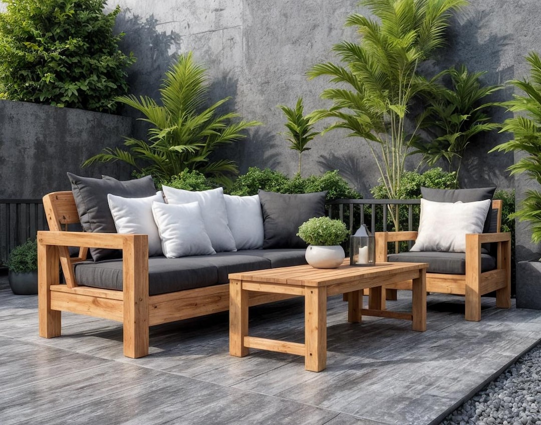 Outdoor Sofa Set Build Plan | Woodworking Plans for Patio Furniture ...