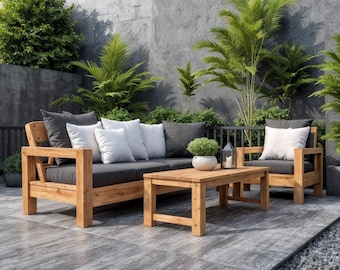 Outdoor Sofa Set Bauplan | Holzbearbeitungspläne für Terrassenmöbel (PDF-Datei)