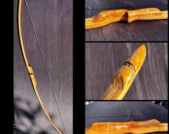 RARE Flamed Red Oak Longbow, Shoots 45# @ 27", 72" tall. Handmade, See the video of the Beautiful wood Grain, One of a kind piece.