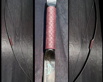 Recurved Warbow, Dragon Scale Leather handle. 35#@30”