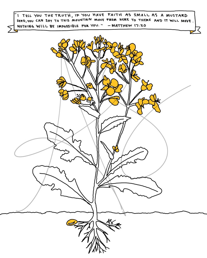Mustard Seed Art Print Etsy