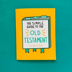 May include: A yellow book titled "The S.I.M.P.L.E. Guide to the Old Testament" by Amy Senter. The book cover features a white illustration with teal and yellow accents. The title is in a bold, black font.