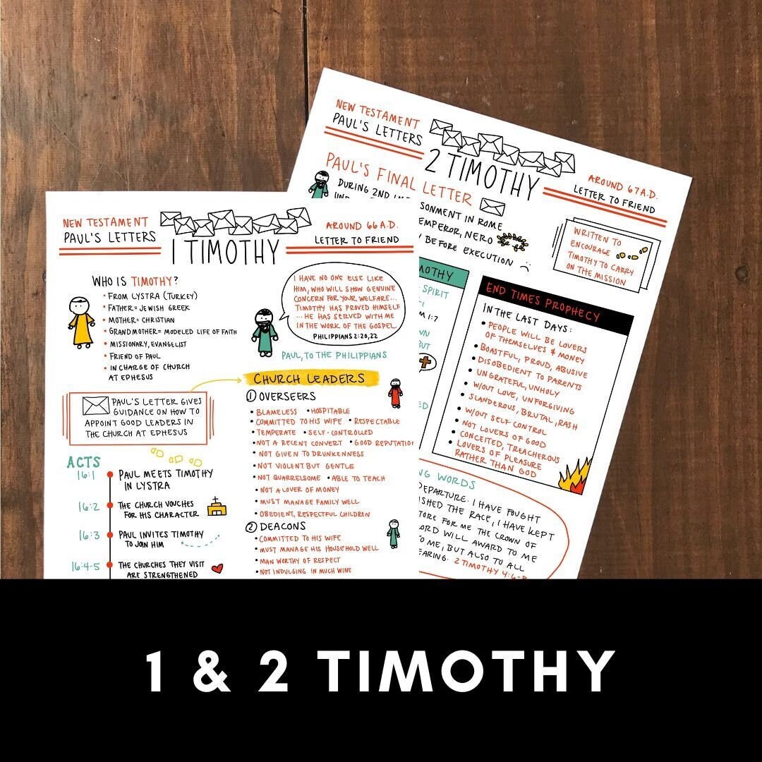 1 &amp; 2 Timothy Printables - Etsy