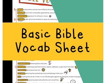 Bible Vocabulary Cheatsheet Printable